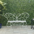 thumbnail image 1 of Alpine Corporation 62" x 26" x 38" Outdoor or Indoor Steel Butterfly Garden Bench, White, 1 of 11