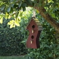 thumbnail image 1 of Alpine Corporation 8" x 17" Hanging Swirly Vintage Wood Birdhouse, Red, 1 of 12