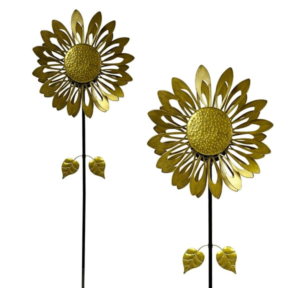 Alpine Corporation 85"H Sunflower Kinetic Wind Spinner Garden Stake