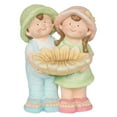 thumbnail image 1 of Alpine Corporation Boy and Girl Statue Holding Sunflower Birdbath, 1 of 11