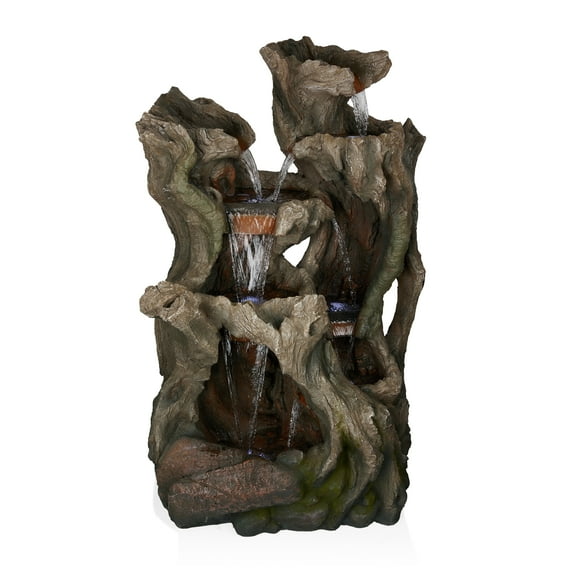 Alpine Corporation Cascading Willow Tree Fountain with LED Lights