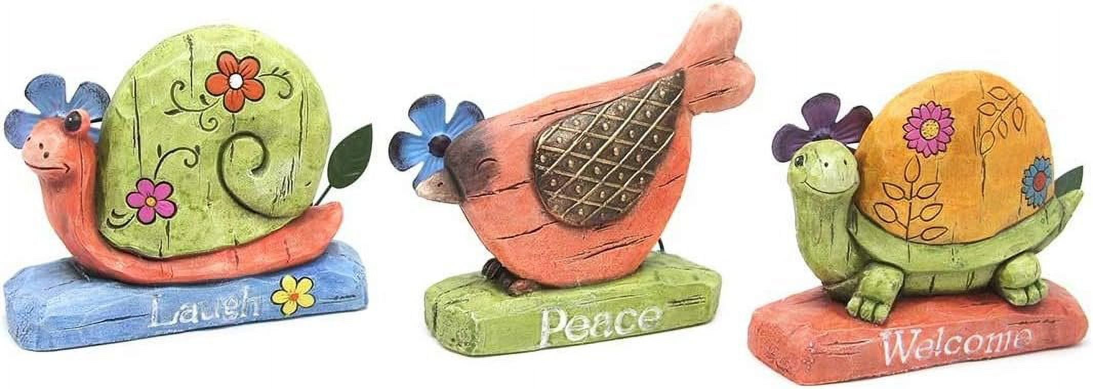 Colorful Cement Animal Statues Set for Garden Decor