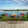 thumbnail image 1 of Alpine Corporation Floral 3-Piece Outdoor Weather-Resistant Steel Patio Bistro Set, Red, 1 of 13