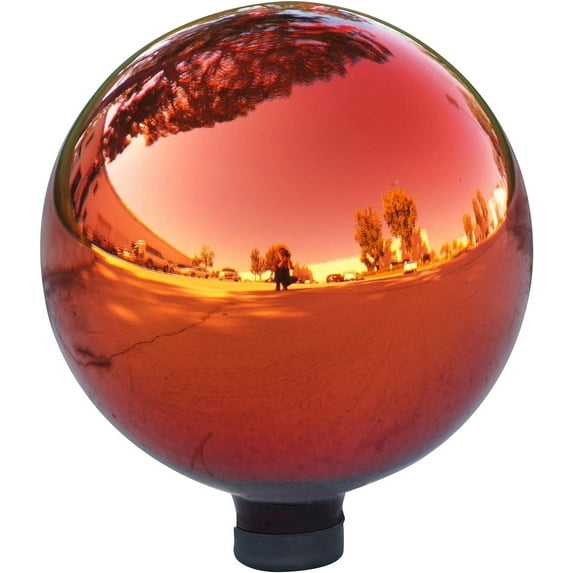 Alpine Corporation GLB292RD Gazing Globe, 10" L x 10" W x 12" H, Red