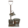 thumbnail image 1 of Alpine Corporation Gray Galvanized Shovel Pitcher Bucket Fountain, 1 of 5