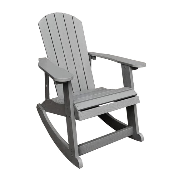 Alpine Corporation Light Gray Adirondack Rocking Chair