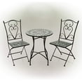 thumbnail image 1 of Alpine Corporation MJK112A Alpine Marbled Glass Mosaic Bistro Set, Black/Gray, 1 of 15