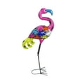 thumbnail image 1 of Alpine Corporation Metal Colorful Flamingo with Leaves Decor, 1 of 12