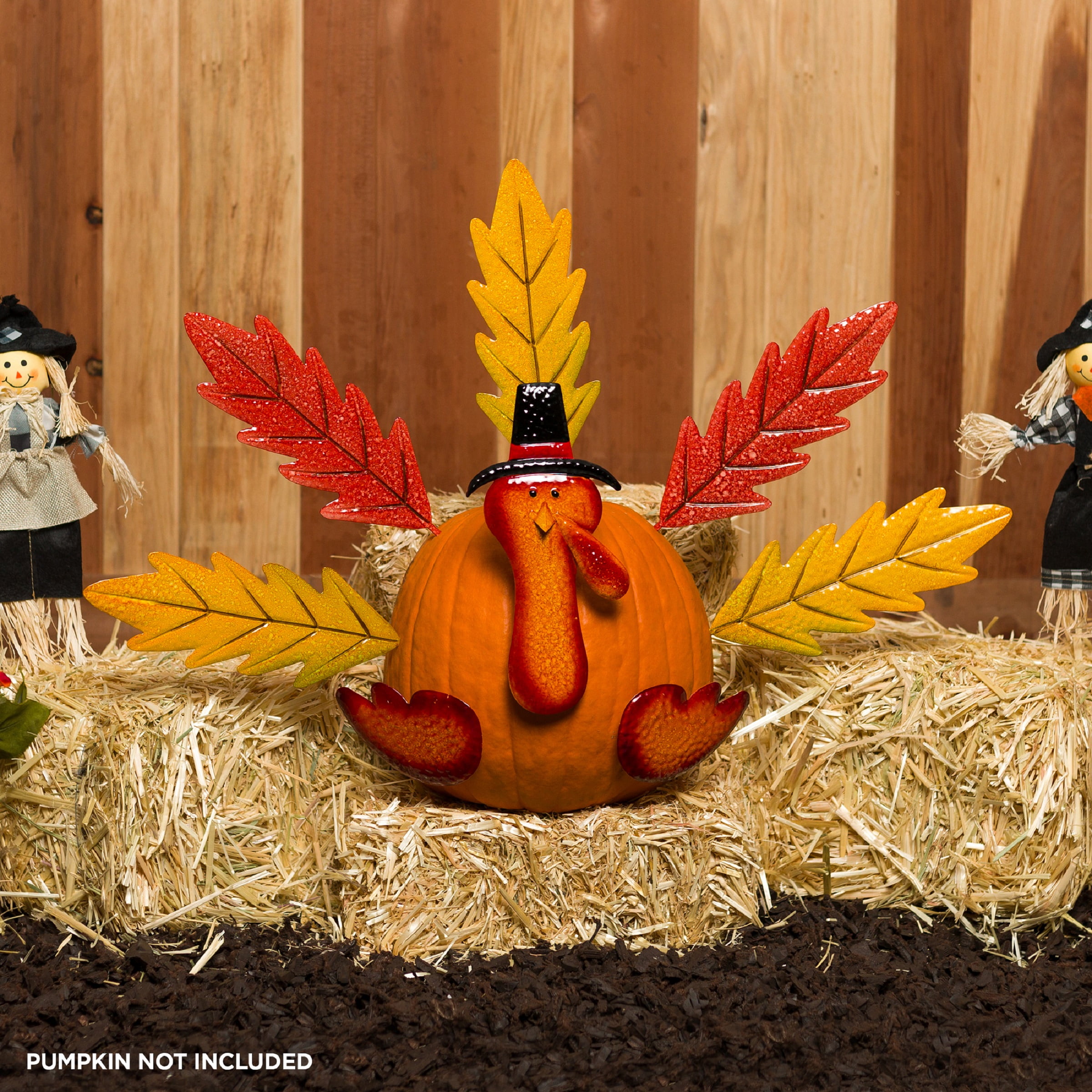 Alpine Corporation Metal Turkey Pumpkin Decorating Craft Kit, Red/Yellow