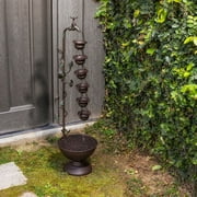 Alpine Corporation Outdoor Hanging 6-Cup Tiered Floor Fountain, Bronze