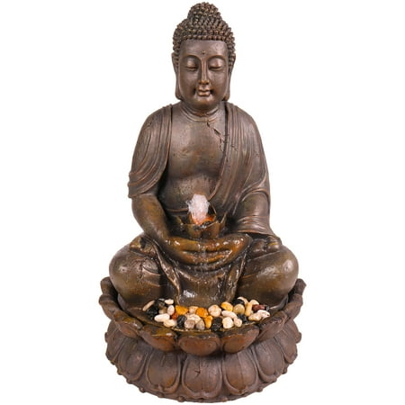 Alpine Corporation Outdoor Meditating Buddha Fountain