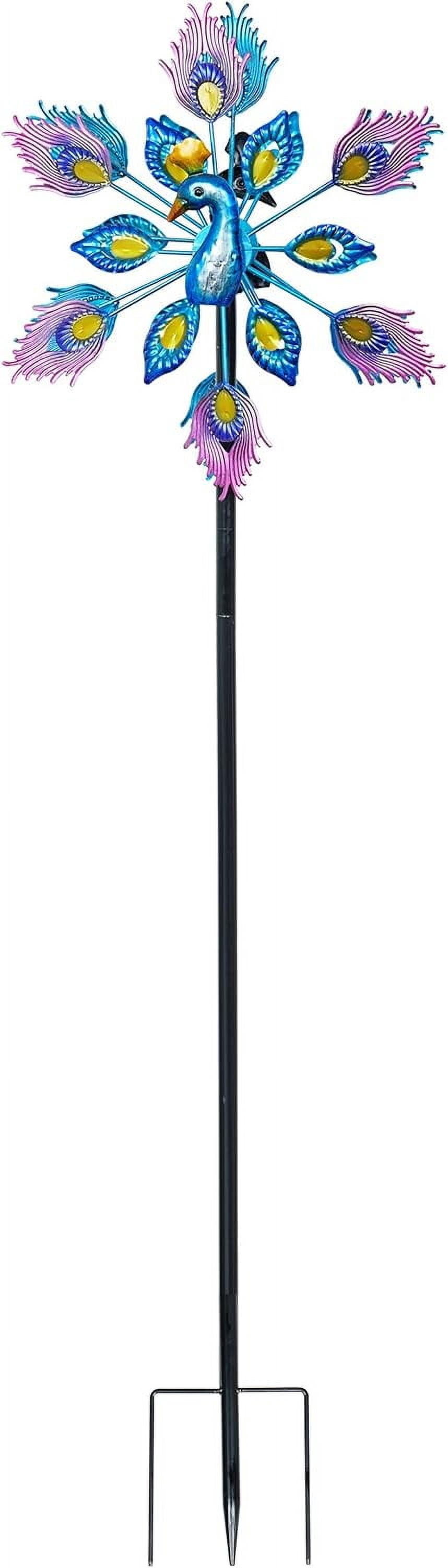 Alpine Corporation SLL2430 Double Layer Peacock Kinetic Wind Spinner ...