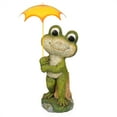thumbnail image 1 of Alpine Corporation Smiling Frog with Yellow Umbrella Statue, 1 of 5