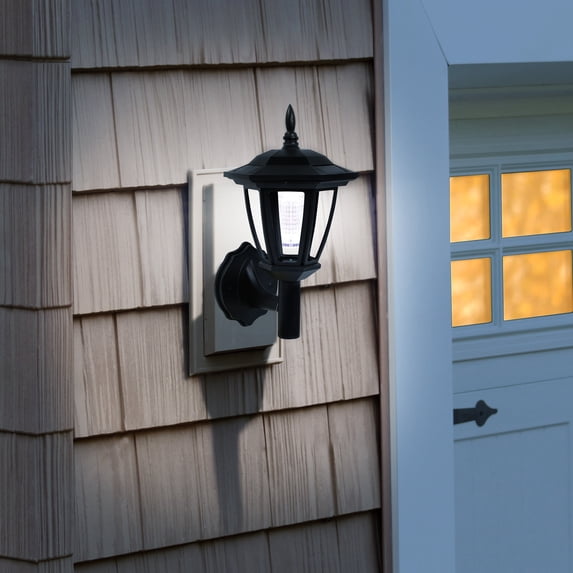 Alpine Corporation Solar Black 3-Function LED Light - Stake, Wall Light or Hanging, 30 Inch Tall