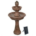 thumbnail image 1 of Alpine Corporation Outdoor 2-Tier Solar Pedestal Tulip Fountain, Cement, Gray, 1 of 12