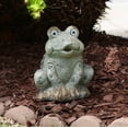 thumbnail image 1 of Alpine Corporation Solar Outdoor Garden Frog Statue, 11 Inch Tall, 1 of 12