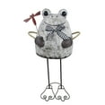 thumbnail image 1 of Alpine Corporation Stone Finish Frog with Metal Dragonfly Statuary, 1 of 13