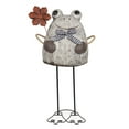 thumbnail image 1 of Alpine Corporation Stone Finish Frog with Metal Flower Statuary, 1 of 14
