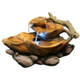 thumbnail image 1 of Alpine Corporation Tiered Leaf Tabletop Fountain, White LED Lights, 9 Inch Tall, 1 of 11