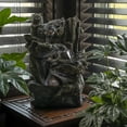 thumbnail image 1 of Alpine Corporation Tiered Log Tabletop Fountain with LED Lights, 1 of 12