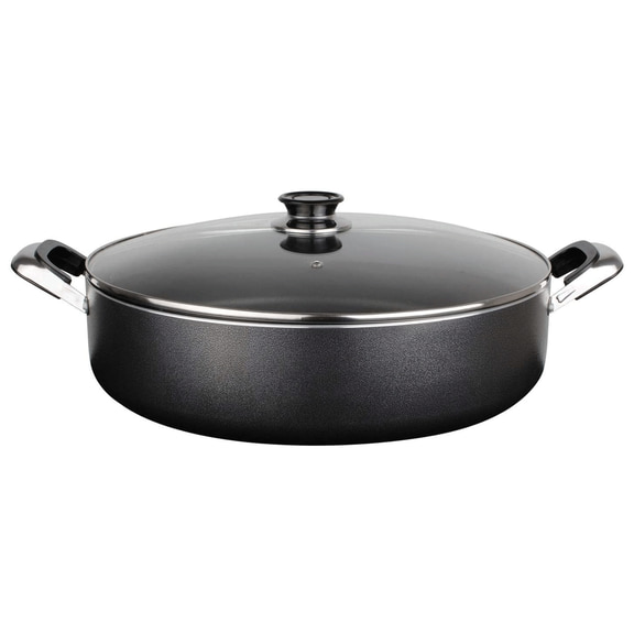 Alpine Cuisine 12 Quart Aluminum Non-Stick Cooking Oven Pot with Glass Lid