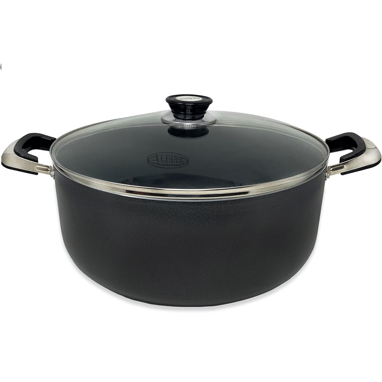 Alpine Cuisine 18 Quart Nonstick Stock Pot with Tempered Glass Lid and Carrying Handles, Multi