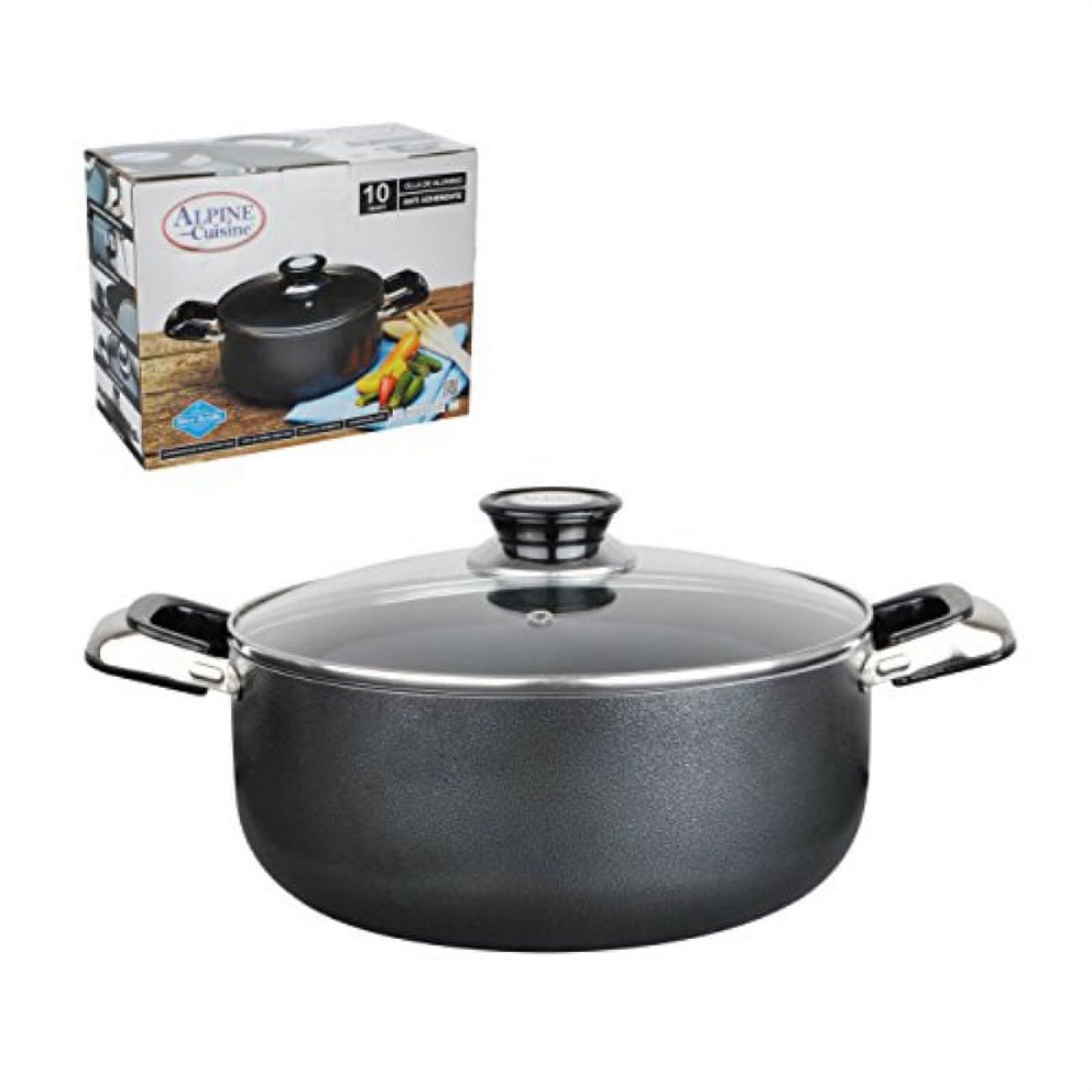 Alpine Cuisine 18 Quart Nonstick Stock Pot with Tempered Glass Lid and Carrying Handles, Multi