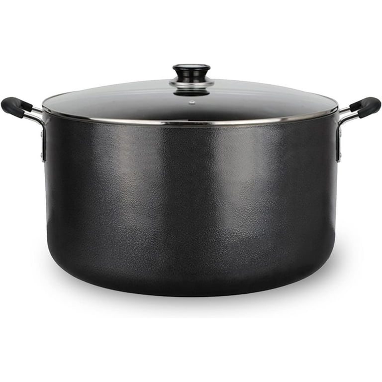 Alpine Cuisine 4 Quart Non-stick Stock Pot with Tempered Glass Lid and  Carrying Handles, Multi-Purpose Cookware Aluminum Dutch Oven for Braising