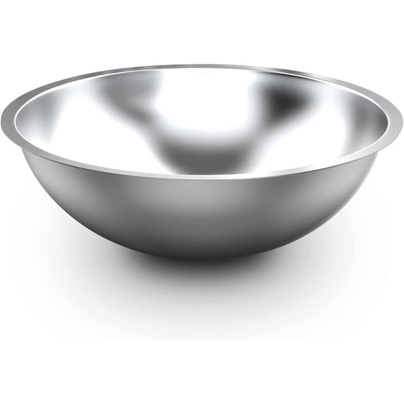 Alpine Cuisine 5-Quart Stainless Steel Kitchen Mixing Bowls, Salad Bowls Heavy Duty Deeper Edge, Dishwasher Safe Storage Bowls, Premium Polished Mirror Prep Bowls for Cooking & Serving