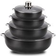 thumbnail image 1 of Alpine Cuisine 8 Piece Set Aluminum Non-Stick Caldero Stock Pot with Glass Lid, Commercial Grade Cooking Dutch Oven, 1 of 7