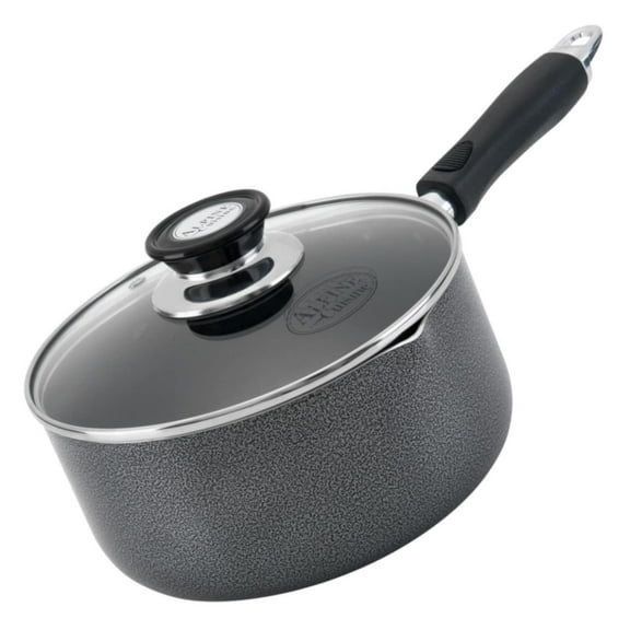 Alpine Cuisine Sauce Pan 3 Quart Nonstick Coating Soft Touch Bakelite Handle with Glass Lid, Nonstick Sauce Pans for All Stoves, Multipurpose Use for Home Kitchen & Restaurant - Dishwasher Safe