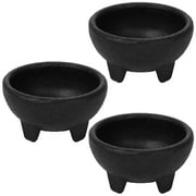 Alpine Cuisine Small Salsa Bowls Molcajete 3pc Set, Food Grade Plastic Material, Heavy Duty & Easy to Clean, Multi-Purpose Salsa Bowl for Serving, Durable & Dishwasher Safe
