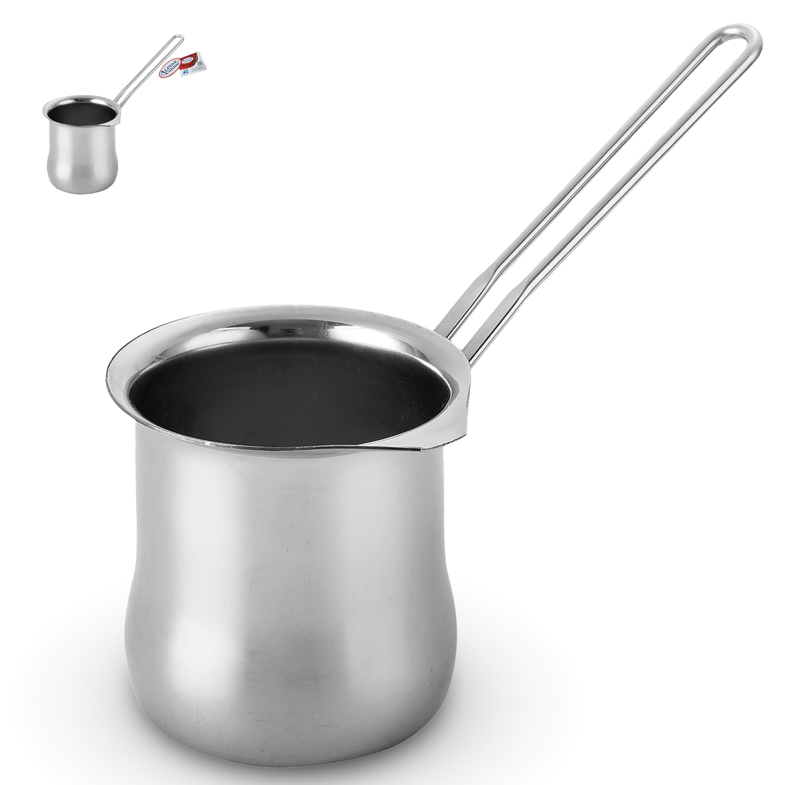 Alpine Cuisine Stainless Steel Coffee Warmer, 16oz with Ergonomic Hanging  Handle - Turkish and Greek Coffee Maker, Butter Warmer, and Milk Pot for  Home & Cafe Heating and Melting - Walmart.com