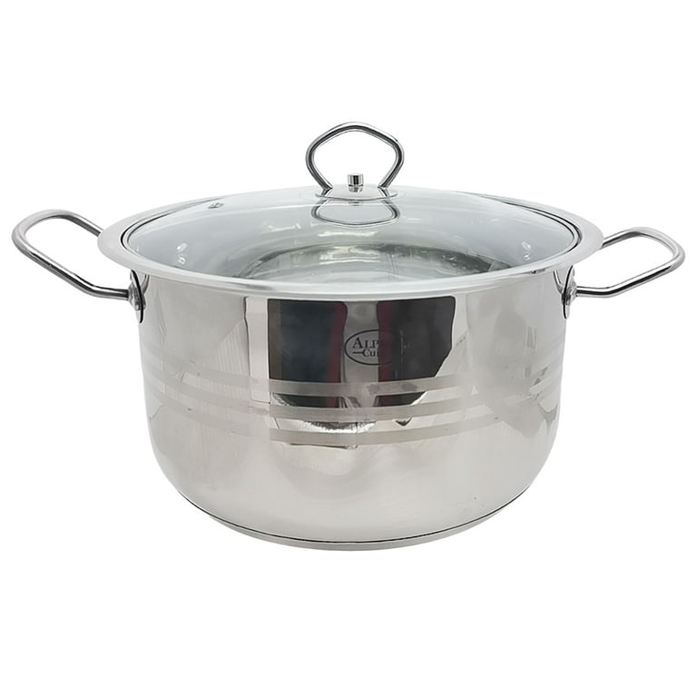 Alpine Cuisine Stainless Steel Dutch Oven with Lid 6.3 Quart & Easy Cool  Handle, Food Grade Stainless Steel Heavy Duty, Commercial Grade Healthy