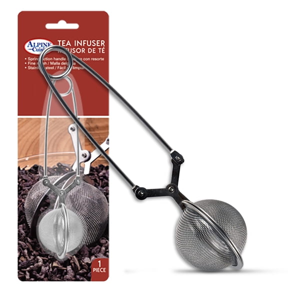 Alpine Cuisine Stainless Steel Mesh Tea Ball Strainer 2-Inches with Handle for Loose Leaf Tea Steeper, Embedded Design Perfect for Tea Ball Infuser Tea Filter Tong-Dishwasher Safe