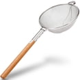 thumbnail image 1 of Alpine Cuisine Stainless Steel Strainer 14-Inch with Durable Mesh & Sturdy Wood Handle - Kitchen Gadgets Tools & New Home Kitchen Essentials - Perfect for Sift, Strain, Drain, Oil & Tea, 1 of 7