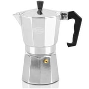 Alpine Cuisine Stovetop Espresso Maker 9.7 Oz, 6 Espresso Cups Moka Pot for Classic Italian and Cuban Coffee Maker, Aluminum Moka Pot, Makes Delicious Coffee, Excellent Camping Coffee Pot