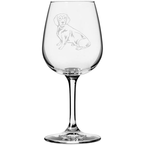 Alpine Dachsbracke Dog Themed Etched 12.75oz Libbey Wine Glass