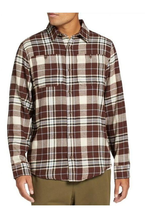 Design Men's Brushed Flannel Long Sleeve Shirt Size L