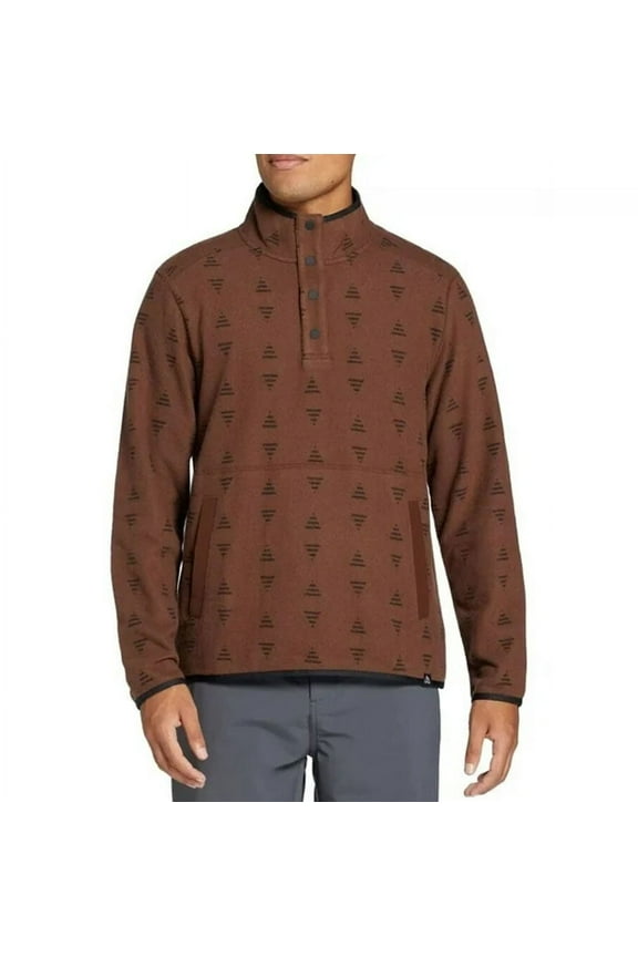 Men's Outlook Point 1/4 Snap Fleece Pullover - (Rich Walnut Print, X-Large)