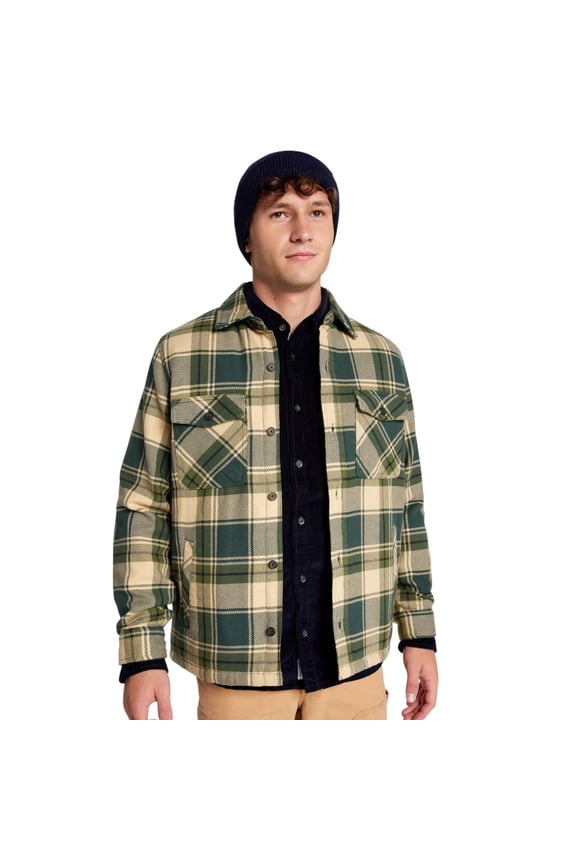 Alpine Design Mens Quilted Lined Plaid Shirt Jacket, Large, Green Mountain Plaid