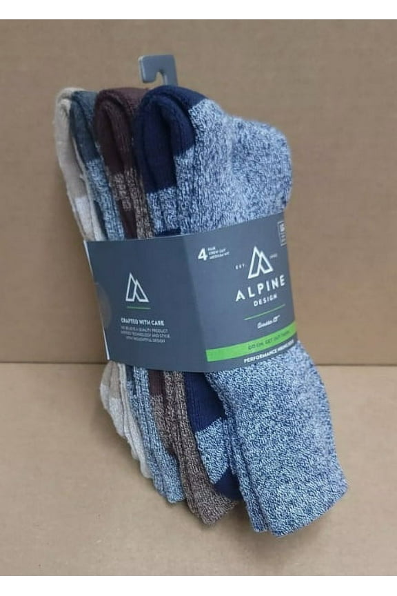 Performance Hiker Crew Socks - 4 Pack (US, Alpha, Large, Regular)