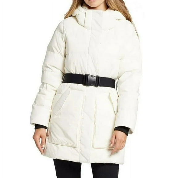 Alpine Design Women's Dream Puff Belted Parka- Bright White -(MEDIUM)