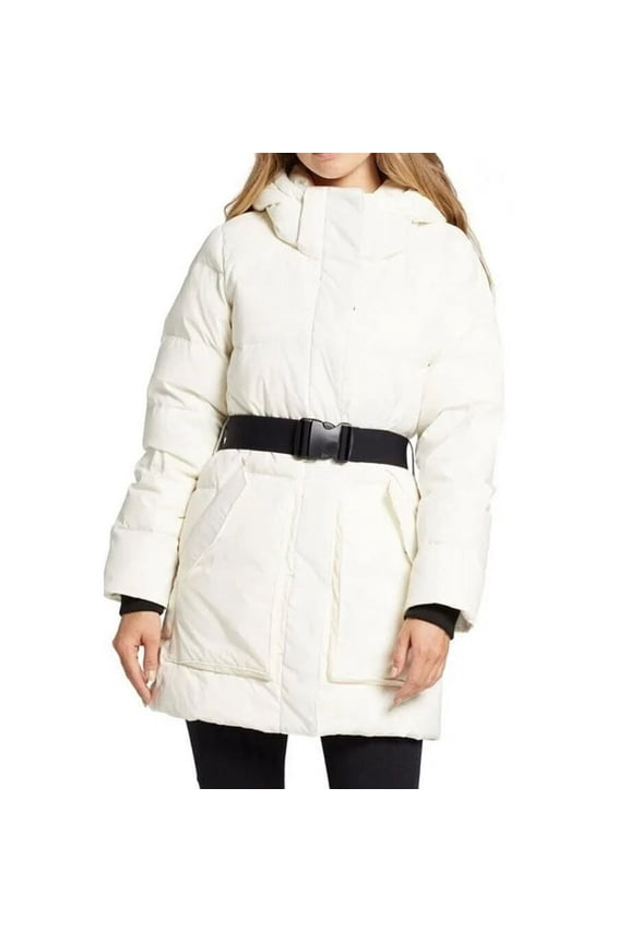 Women's Dream Puff Belted Parka- Bright White -(MEDIUM)