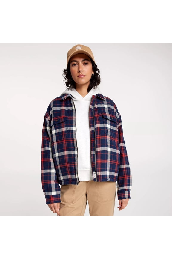 Alpine Design Women's Sherpa Lined Full Zip Jacket, XS, Navy Trail Ridge Plaid