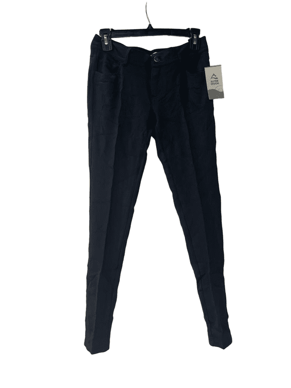 Womens Solid Zip Fly StretchConvertible Roll Tab Pants Black,Size4