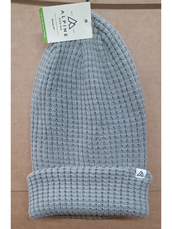 Design women's Slouchy waffle Beanie hat One Size