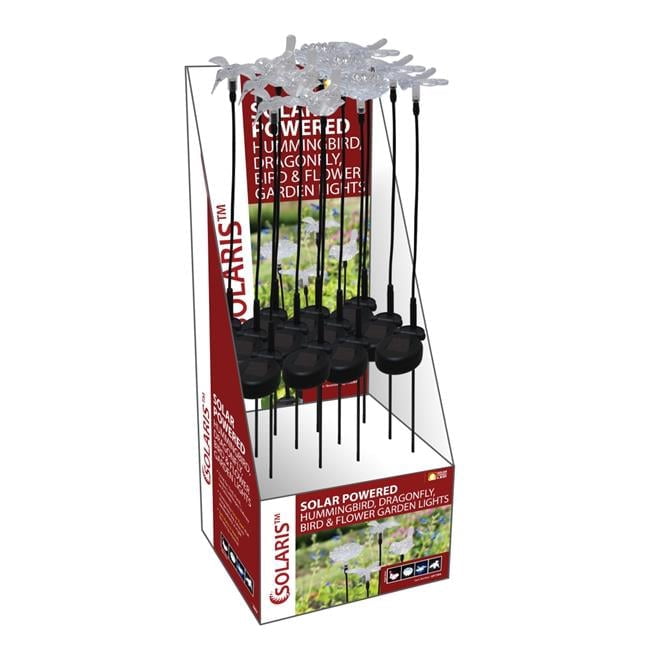 Alpine Dragonfly Bird & Flower Hummingbird Solar Garden Stake Light ...
