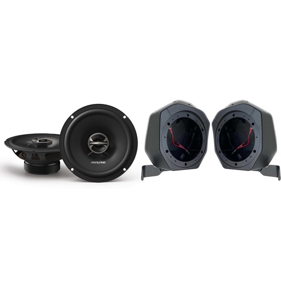 Alpine EL-E65-G 6.5" Coaxial Speaker Set & BR-2B65U 21-23 Bronco 2-Door Speaker Upgrade Pods