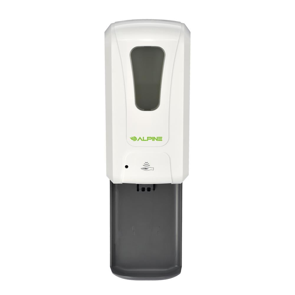 Alpine Foam Hand Sanitizer/Soap Dispenser, 1200 ml, Automatic, Surface Mounted, with Drip Tray, White
